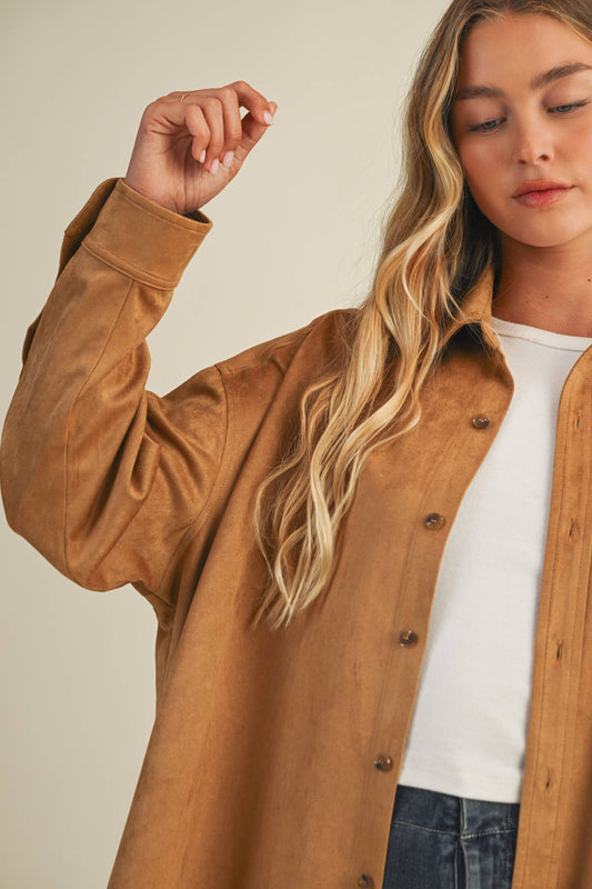 SUEDE SHIRT TOP