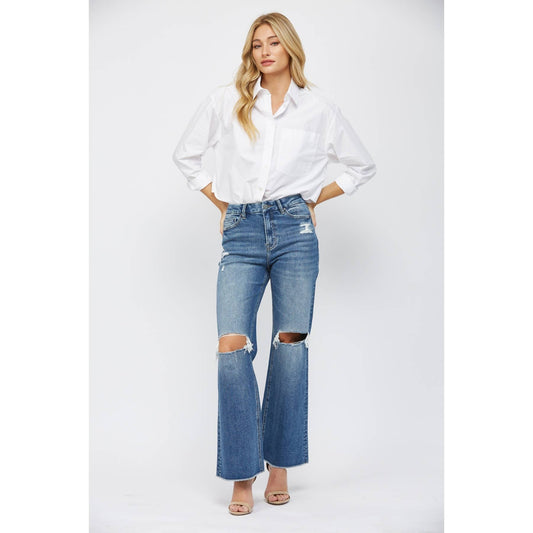 SUPER HIGH WIDE LEG MICA DENIM