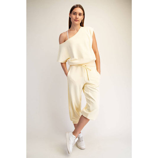FRENCH TERRY CROPPED JOGGER PANTS