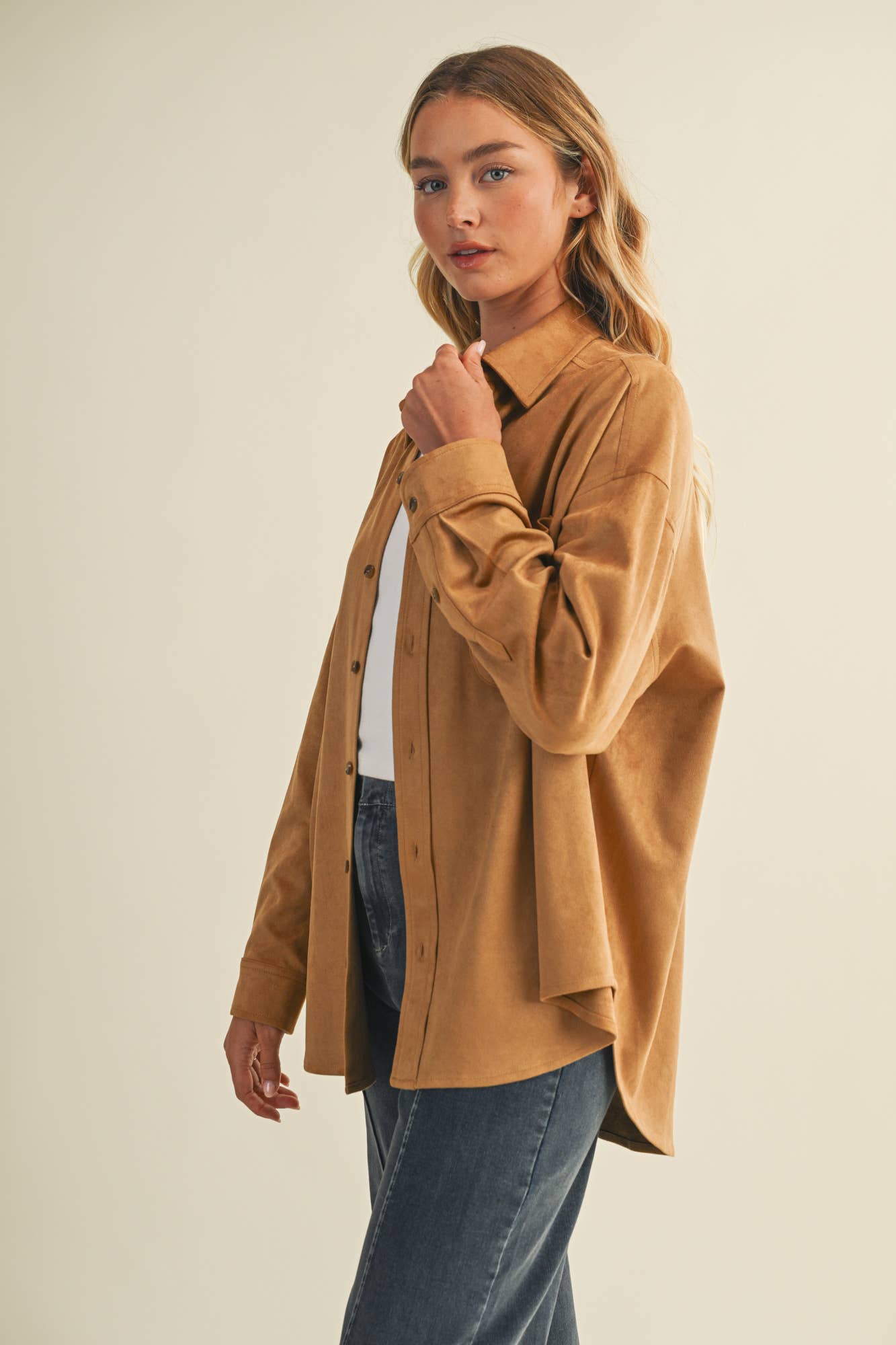 SUEDE SHIRT TOP