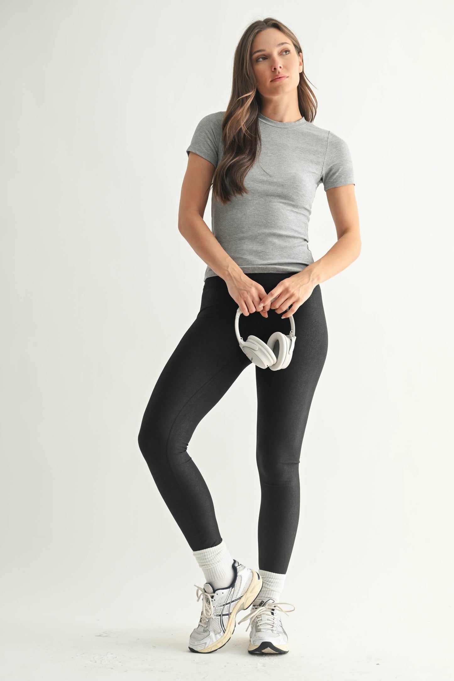 Essential Short-Sleeved Micro-Ribbed Athleisure Top