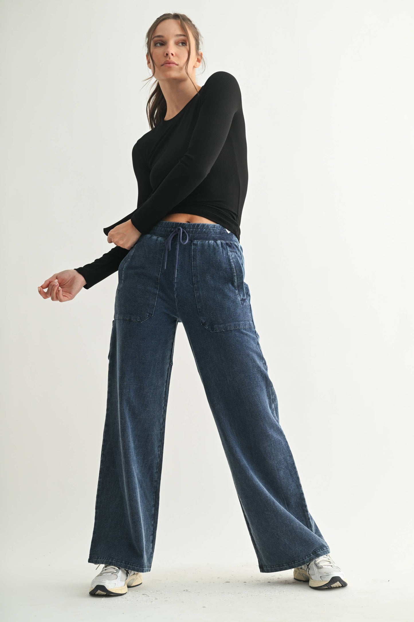 Essential Long-Sleeved Micro-Ribbed Athleisure Top