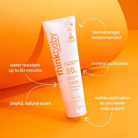 Think Baby SPF 50 Sunscreen (3oz), EWG Rated