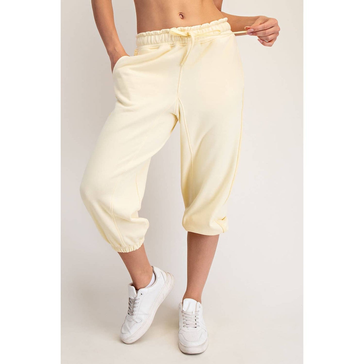 FRENCH TERRY CROPPED JOGGER PANTS