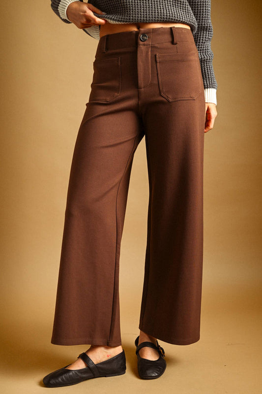 PONTE FABRIC CROP PANTS