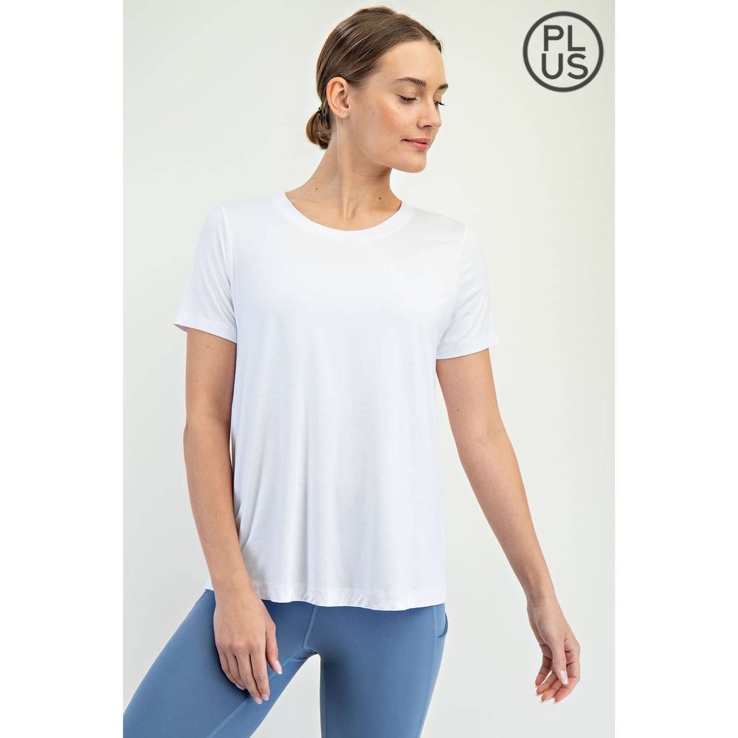PLUS SIZE VISCOSE MODAL SHORT SLEEVE TOP