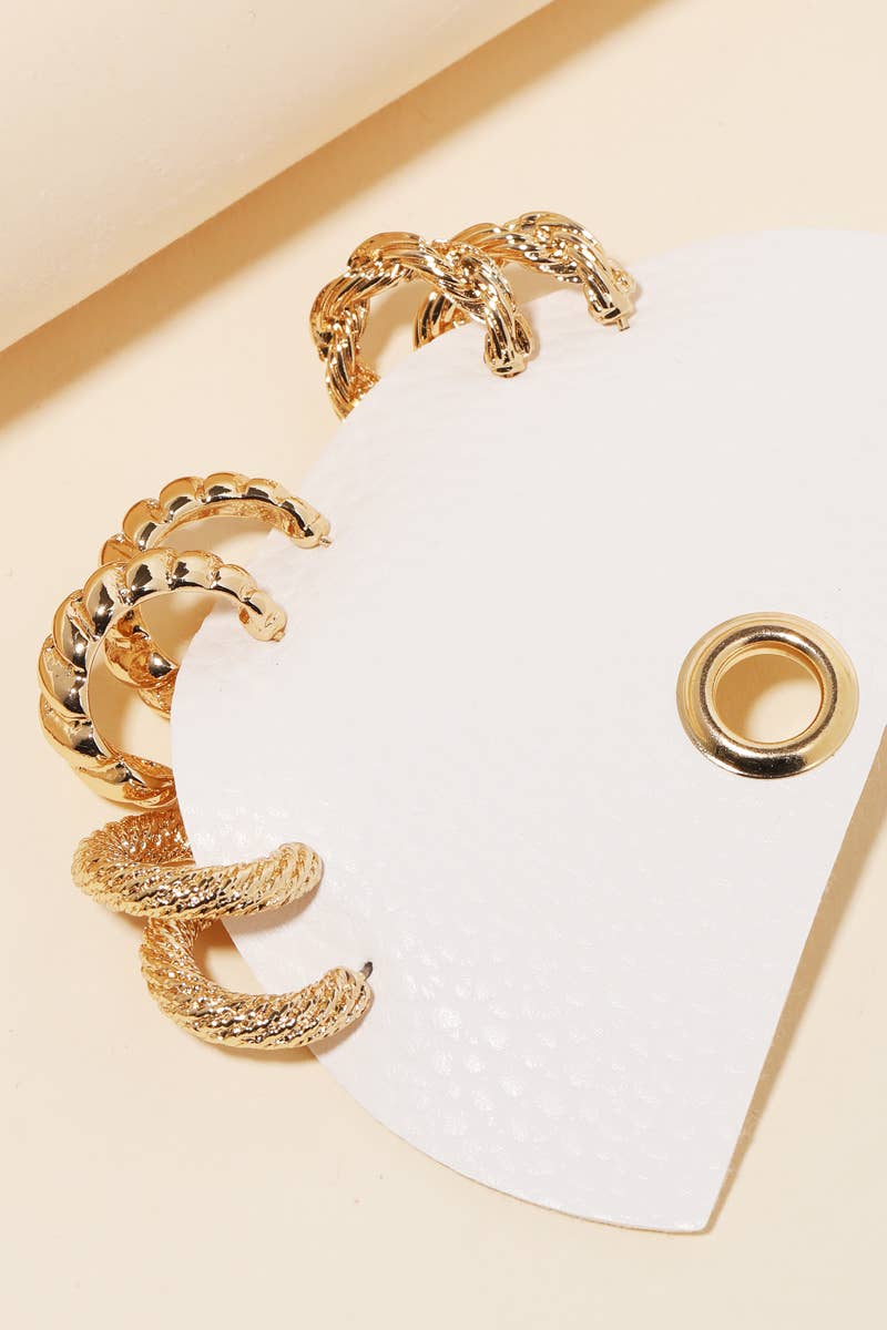 Assorted Hoop Twist Earrings Set