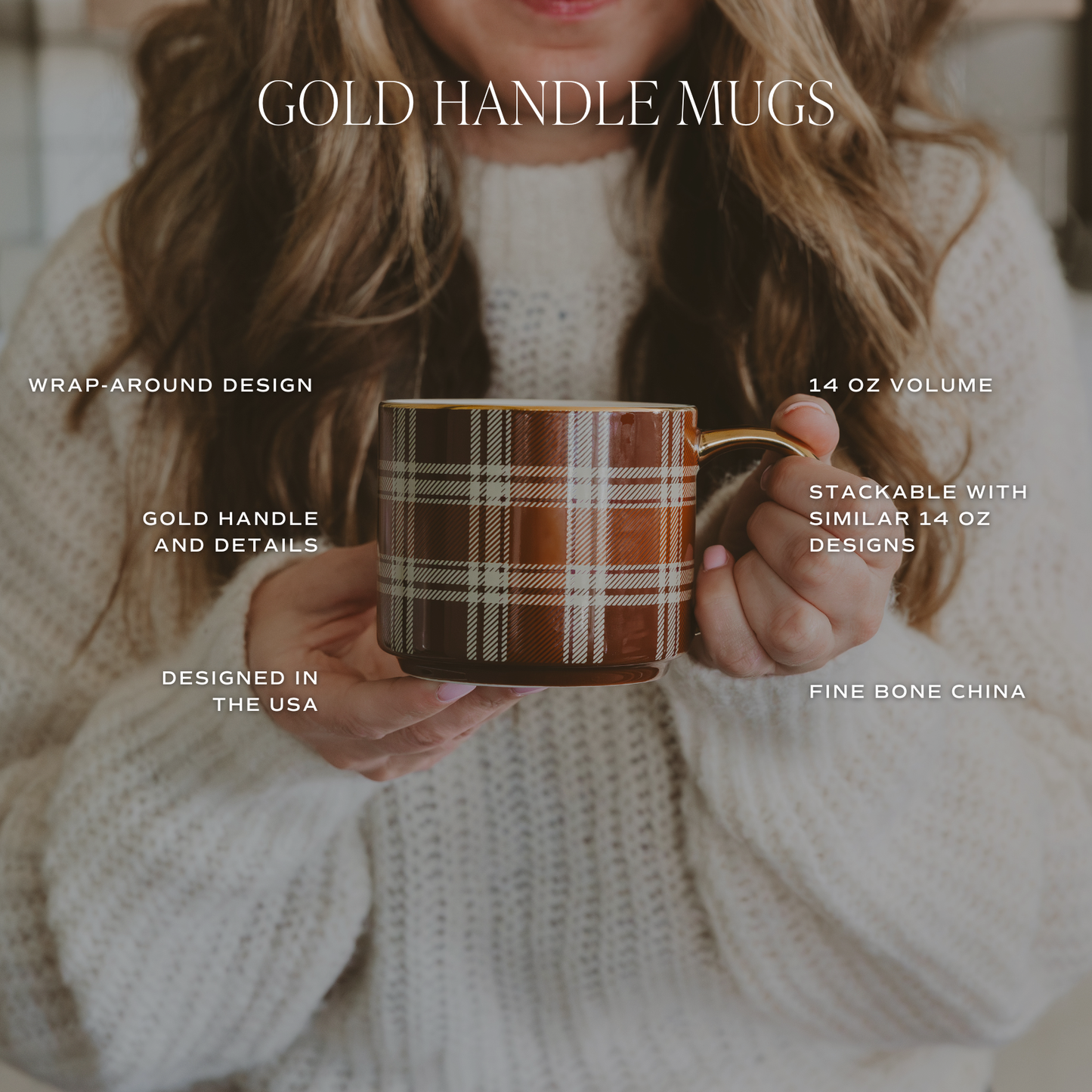 Brown Plaid Coffee Mug - Fall Decor & Gifts