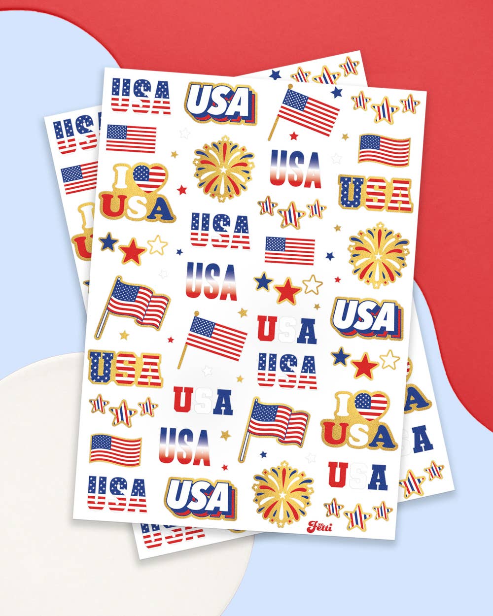 Stars & Stripes Patriotic Tats - 70 foil temporary tattoos