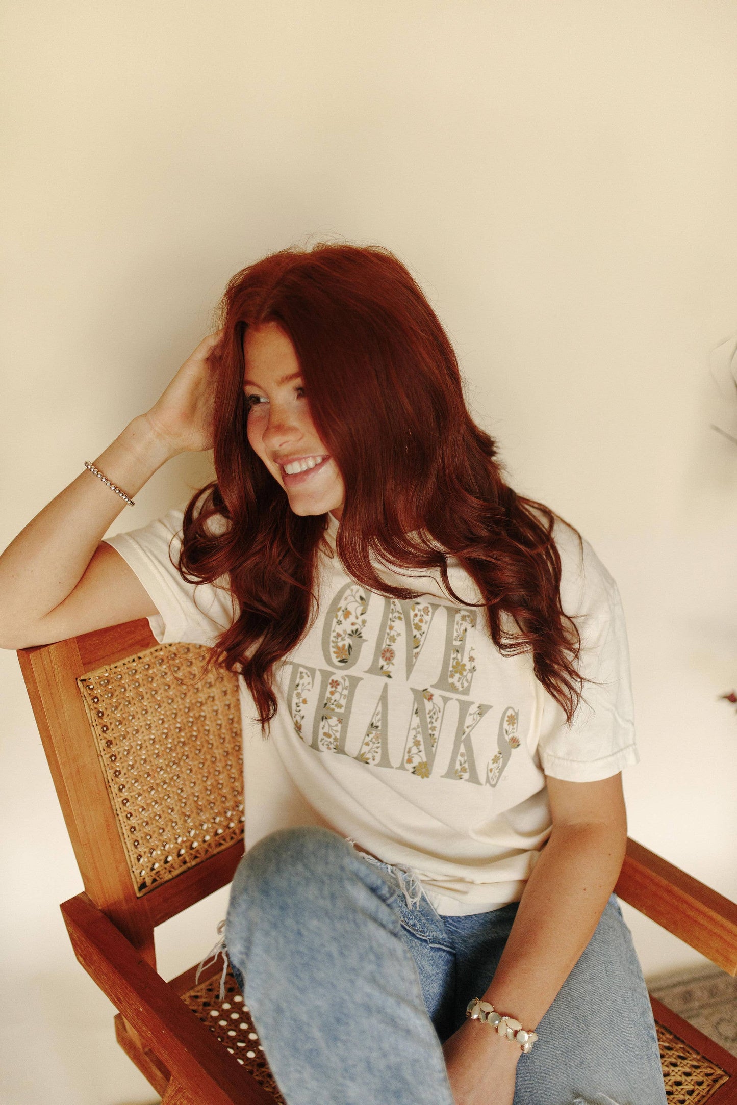 Floral Give Thanks Graphic Tee