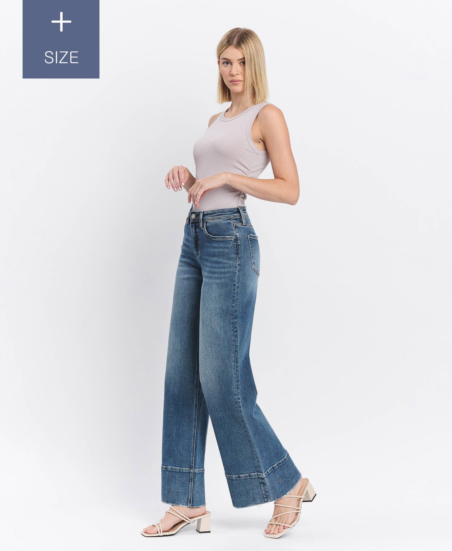 PLUS SIZE TUMMY CONTROL HIGH RISE A LINE WIDE LEG