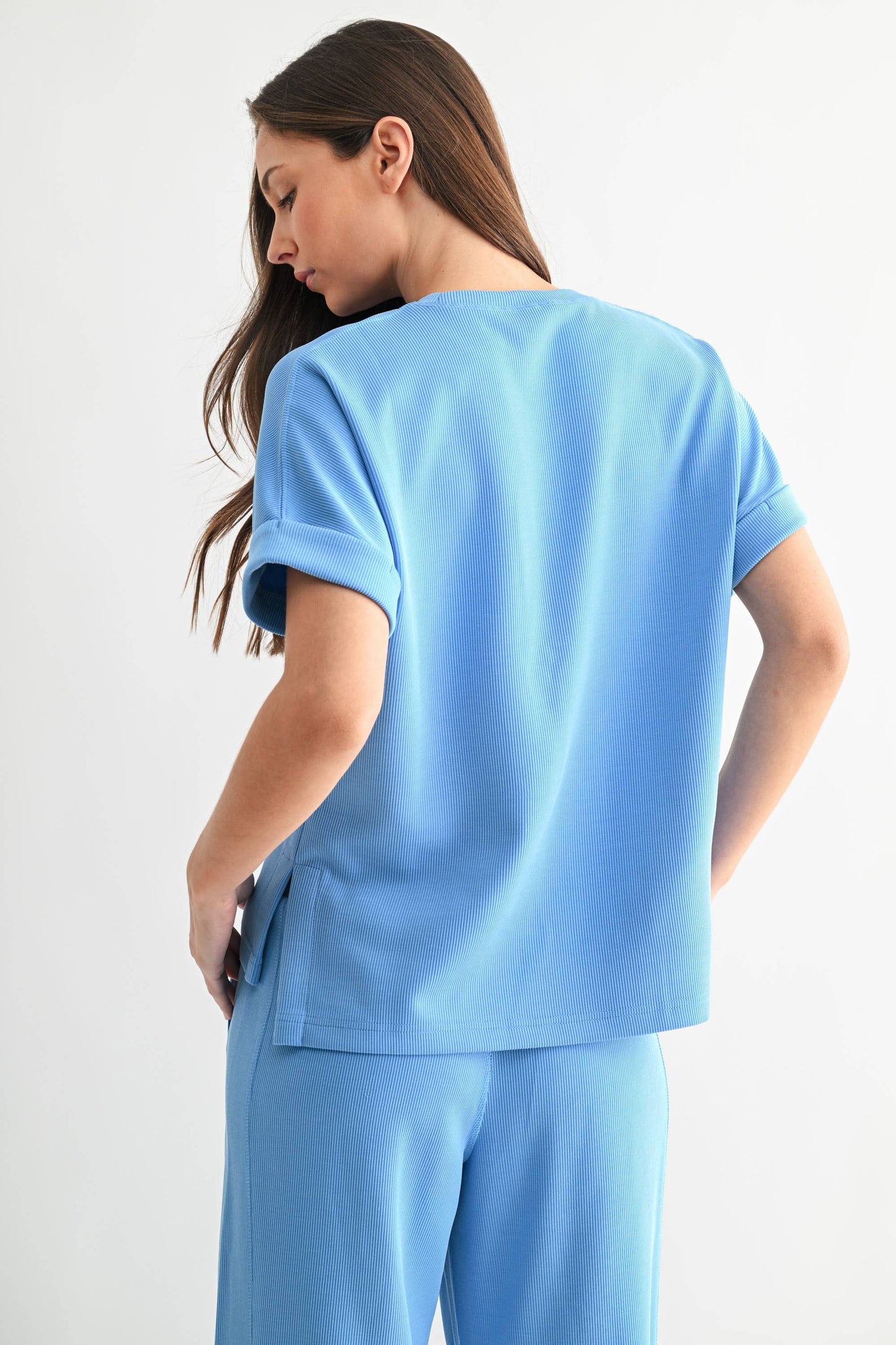 Luxe Sand Wash Rib Lounge Tee