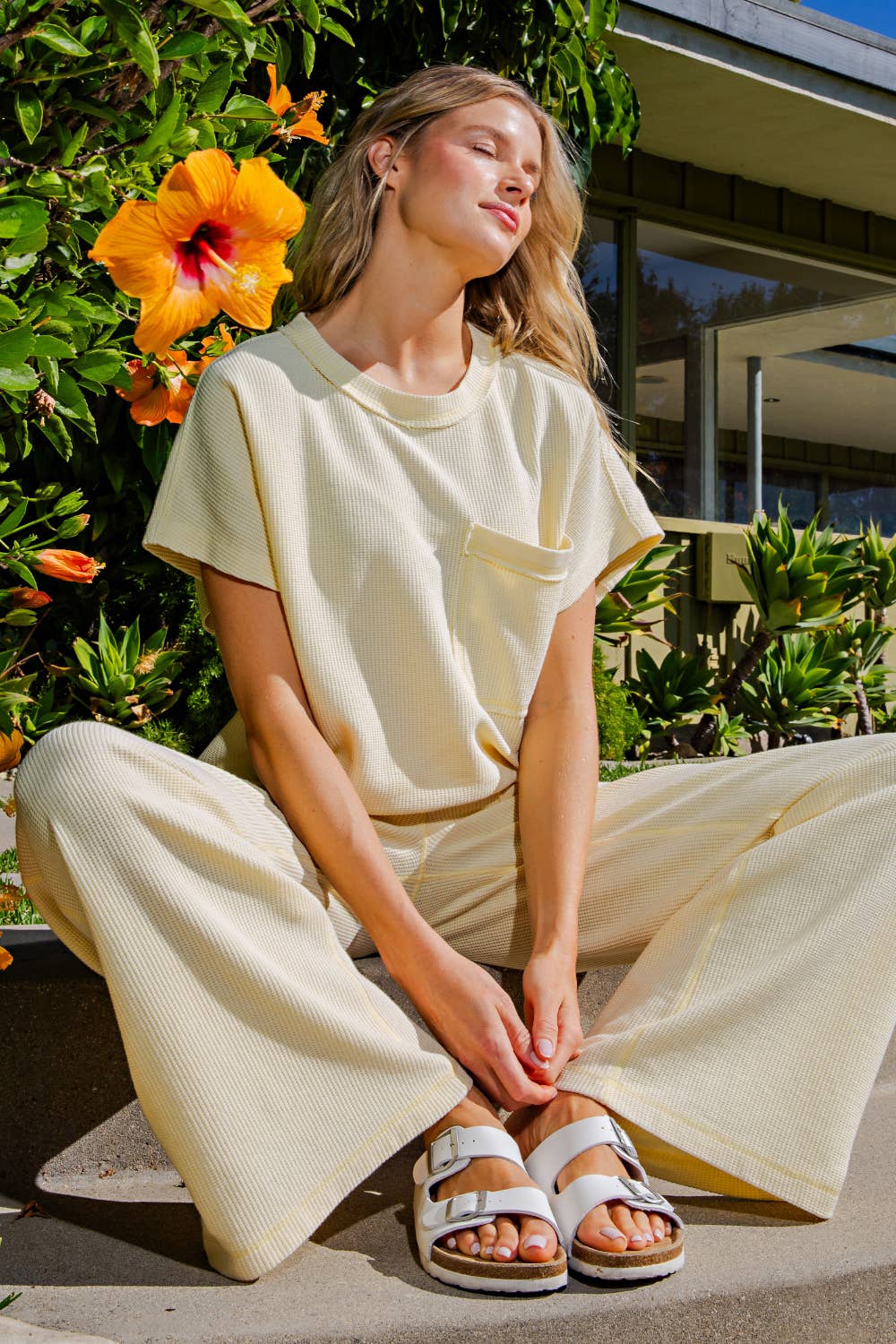 MINERAL WASHED HONEYCOMB OVERSIZED TEE