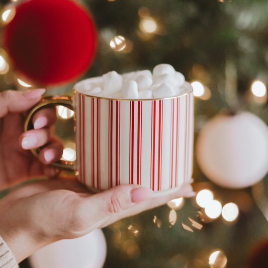 Red Stripe Coffee Mug - Christmas Decor and Gifts