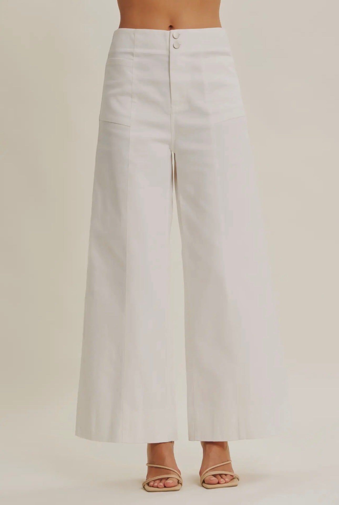 EVERYDAY ESSENTIAL STRETCHY WIDE-LEG ANKLE LENGTH PANTS