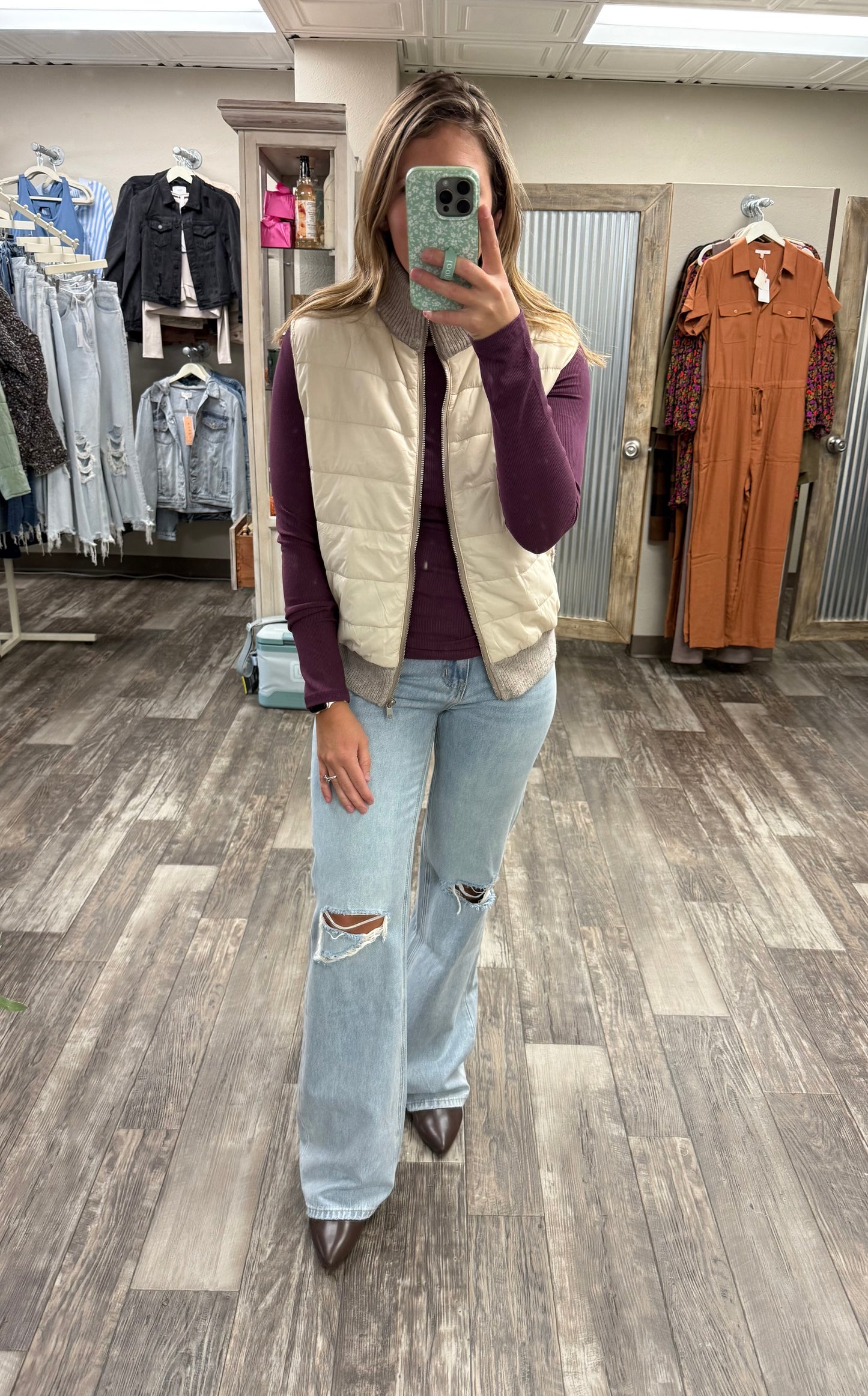 Sherpa and Puff Contrast Vest