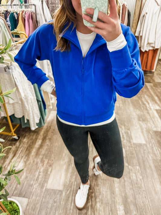 Luxe Sand Wash Rib Zip Jacket