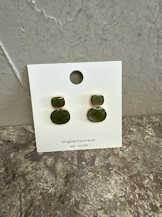 Natural Shell Iridescent Geometric Drop Earrings