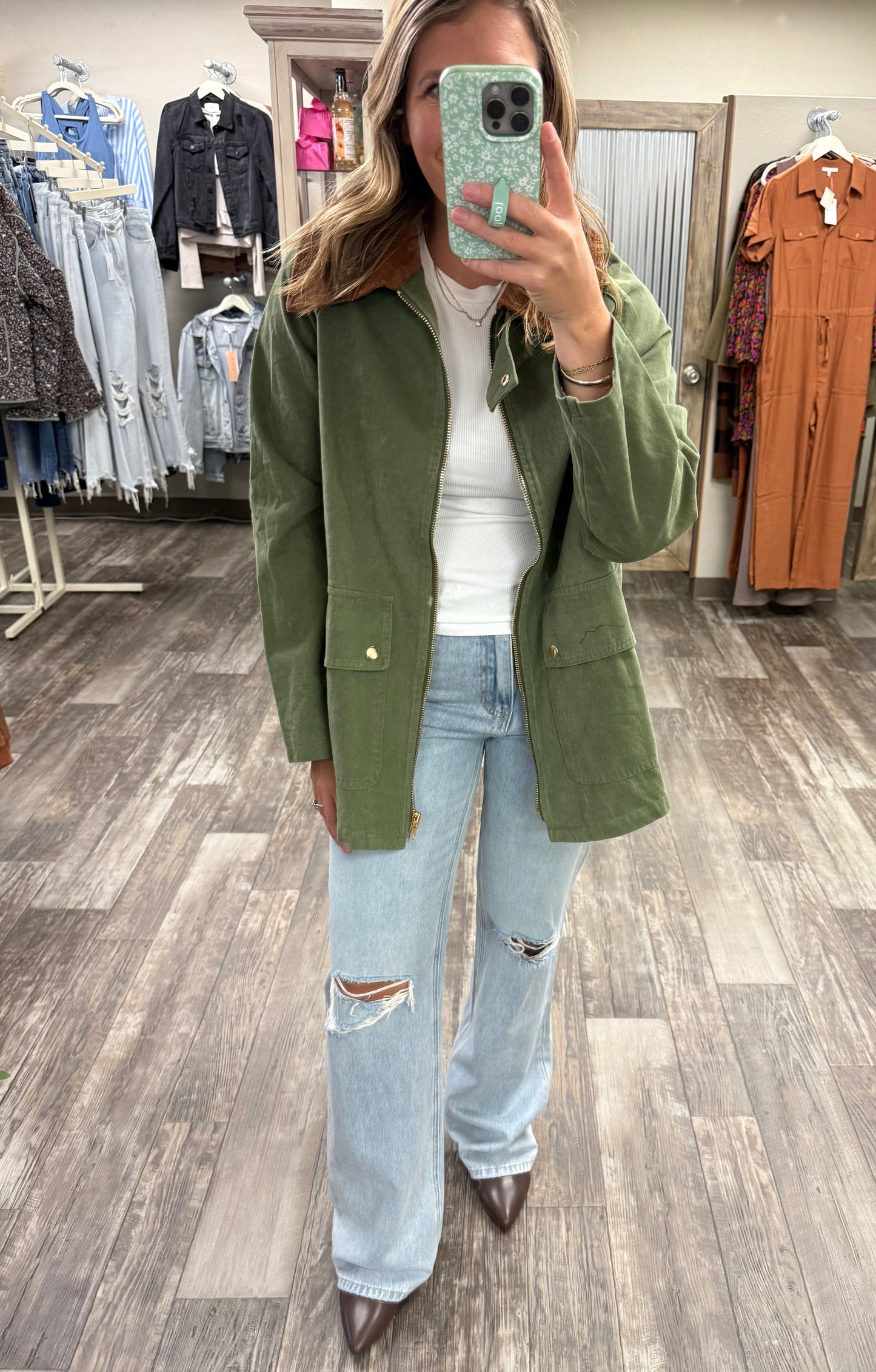 CORDUROY COLLARED COTTON CHORE JACKET