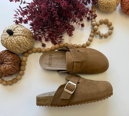 Ratiha Buckle Accent Slip-On Footbed Mules