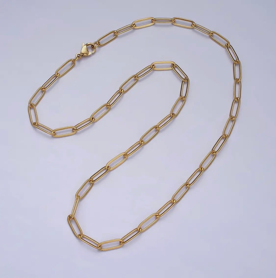 Paperclip Link Long Chain Necklace