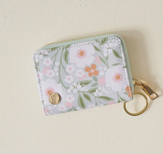 Zip Around Wallet -Floral Haven Sage