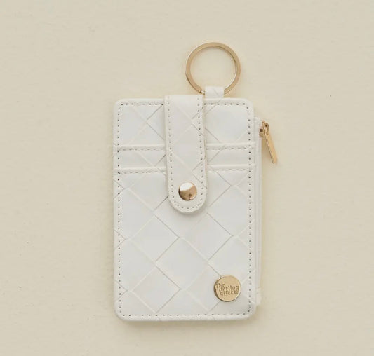 Woven Keychain Wallet White