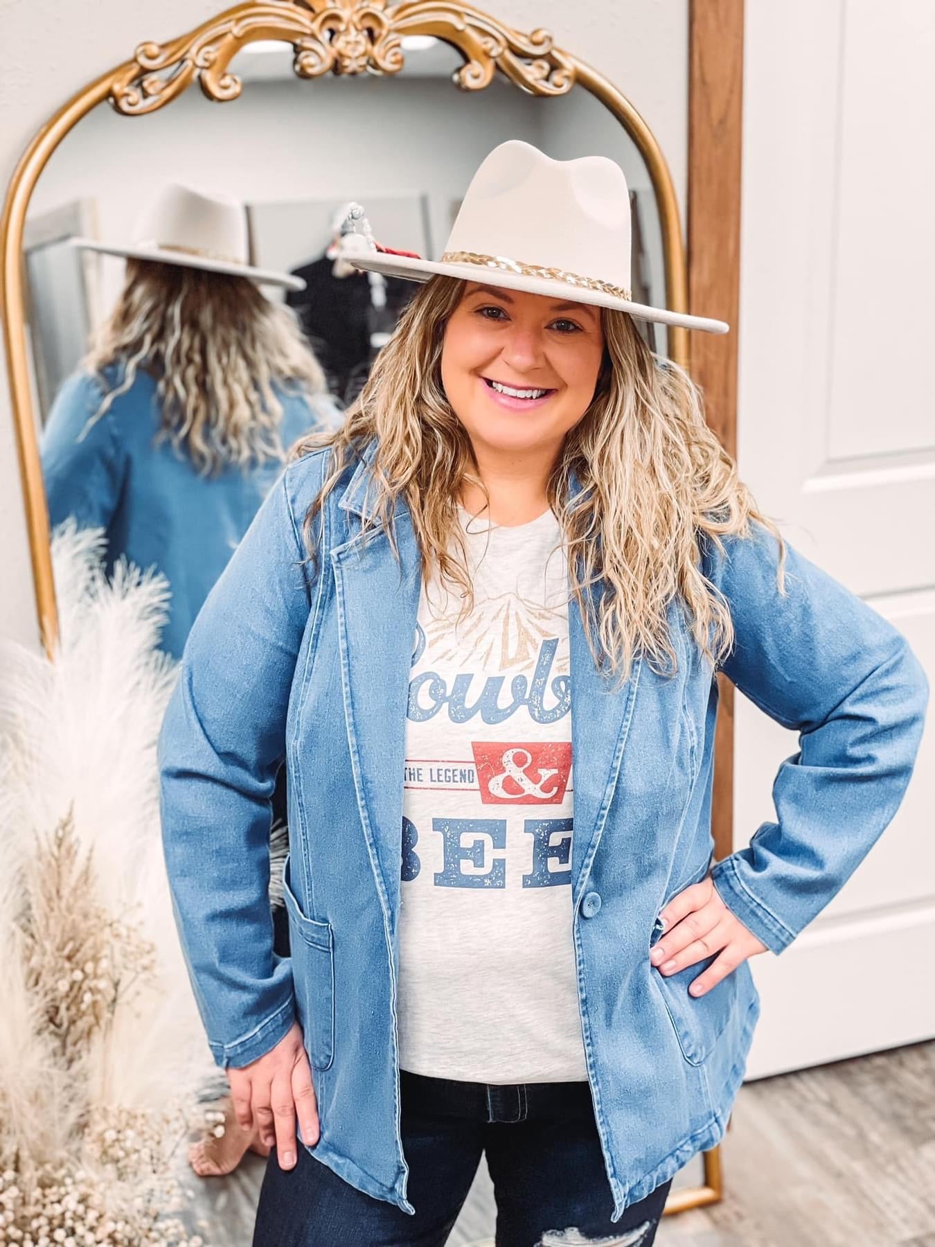 Curvy Denim Blazer