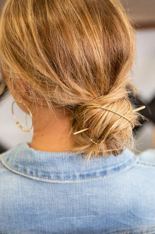 Twisted Metallic Bun Pin Cuff Hair Accessory