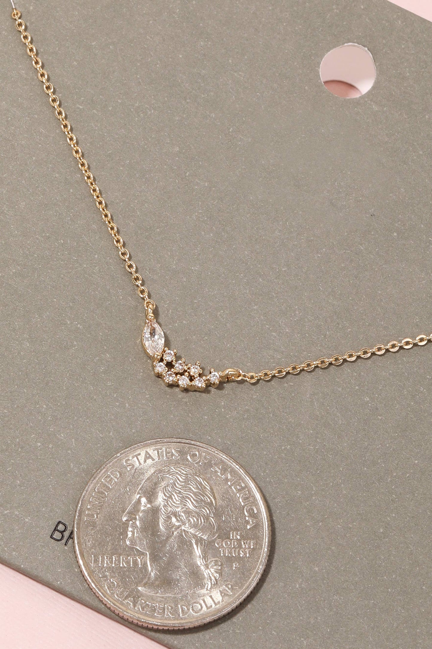 Mixed Studded Pendant Chain Necklace