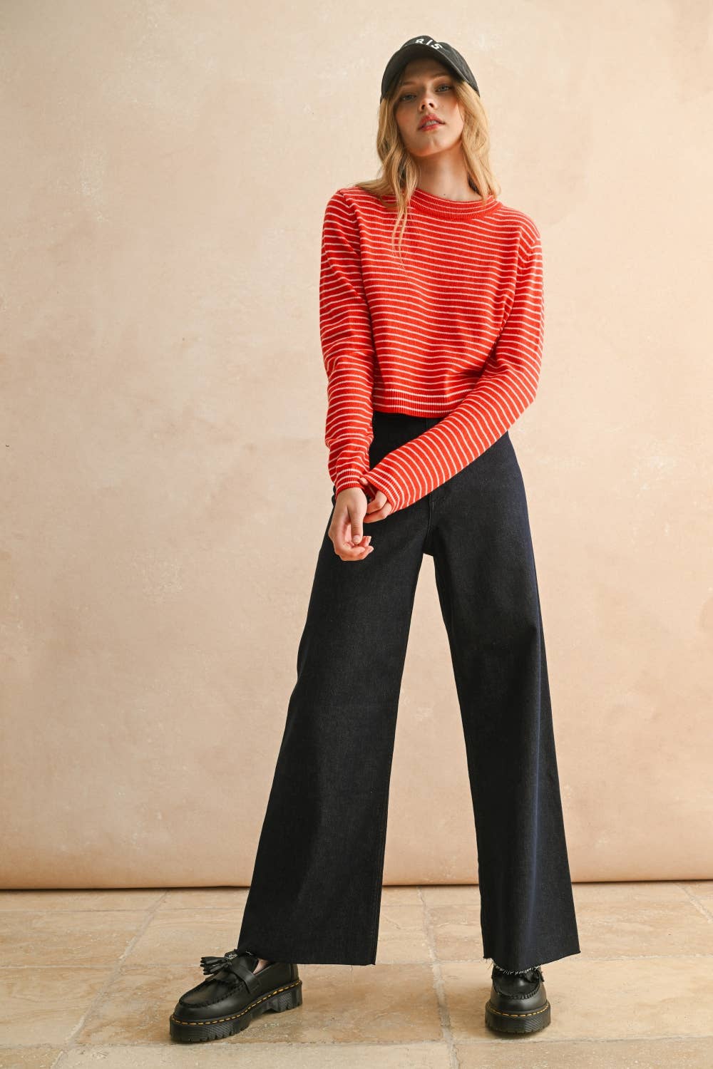 INDIGO DENIM STRAIGHT WIDE LEG PANTS