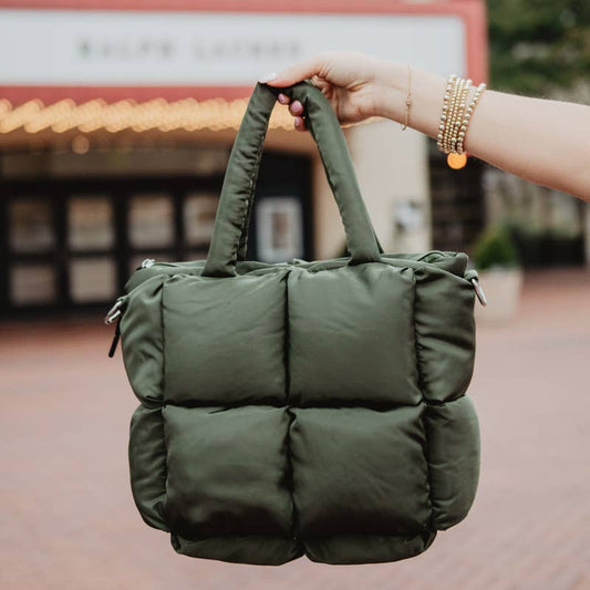 Olive Wholesale Mini Puffer Tote Bag