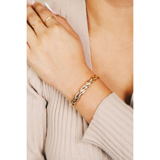 Metallic Braid Cuff Bracelet