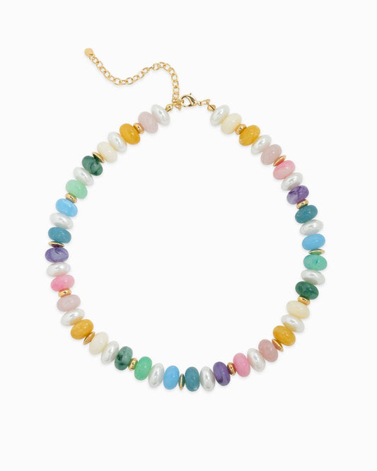 Marble Color Pearl Beaded Necklace
