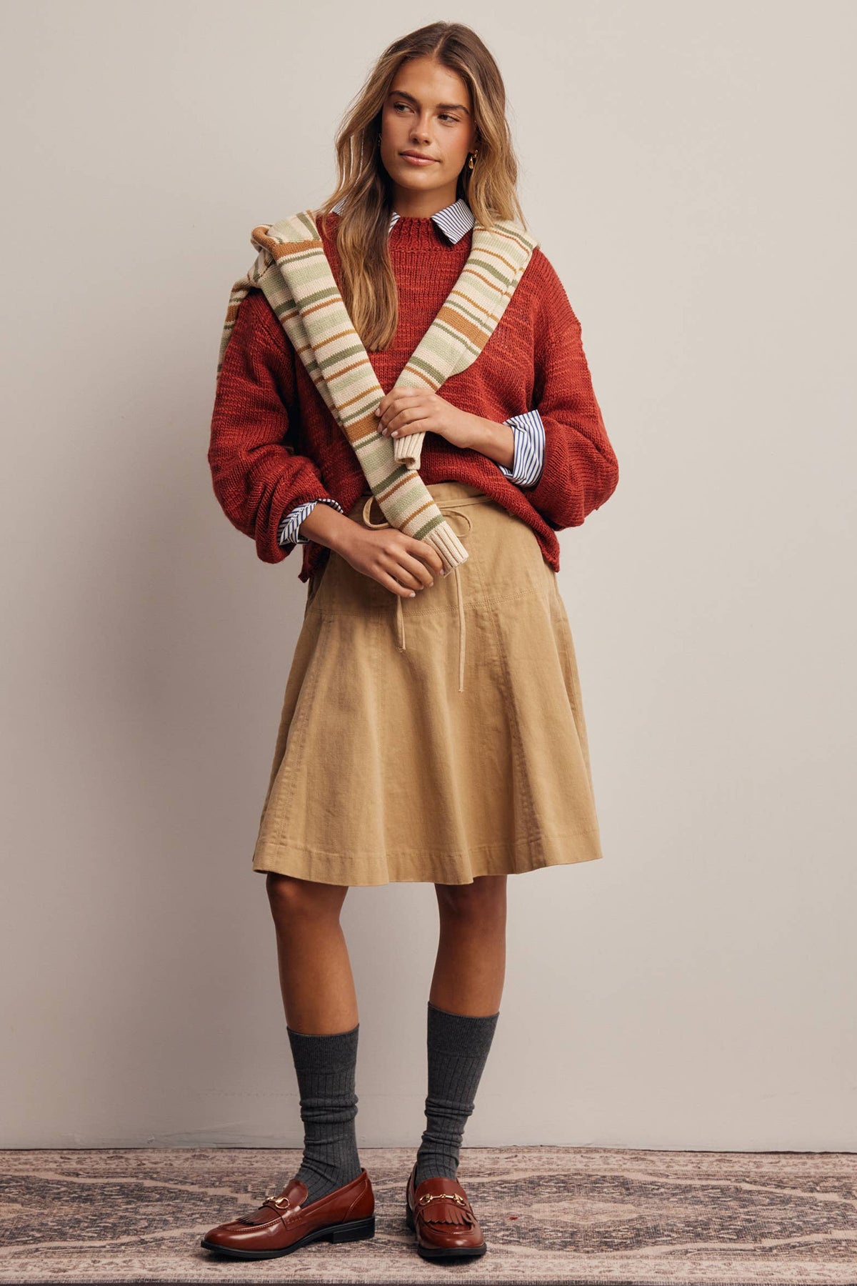 Mock Neck Marled Knit Sweater