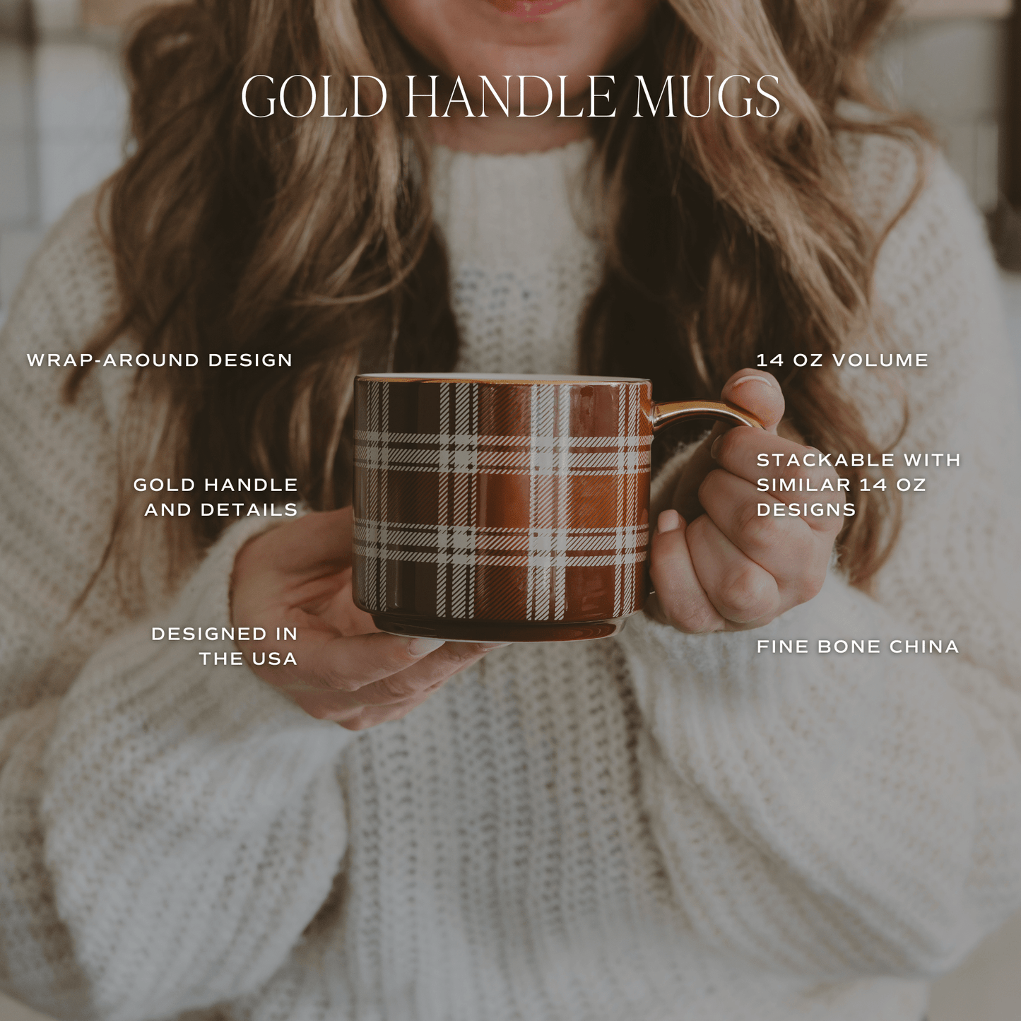 Navy Plaid Coffee Mug