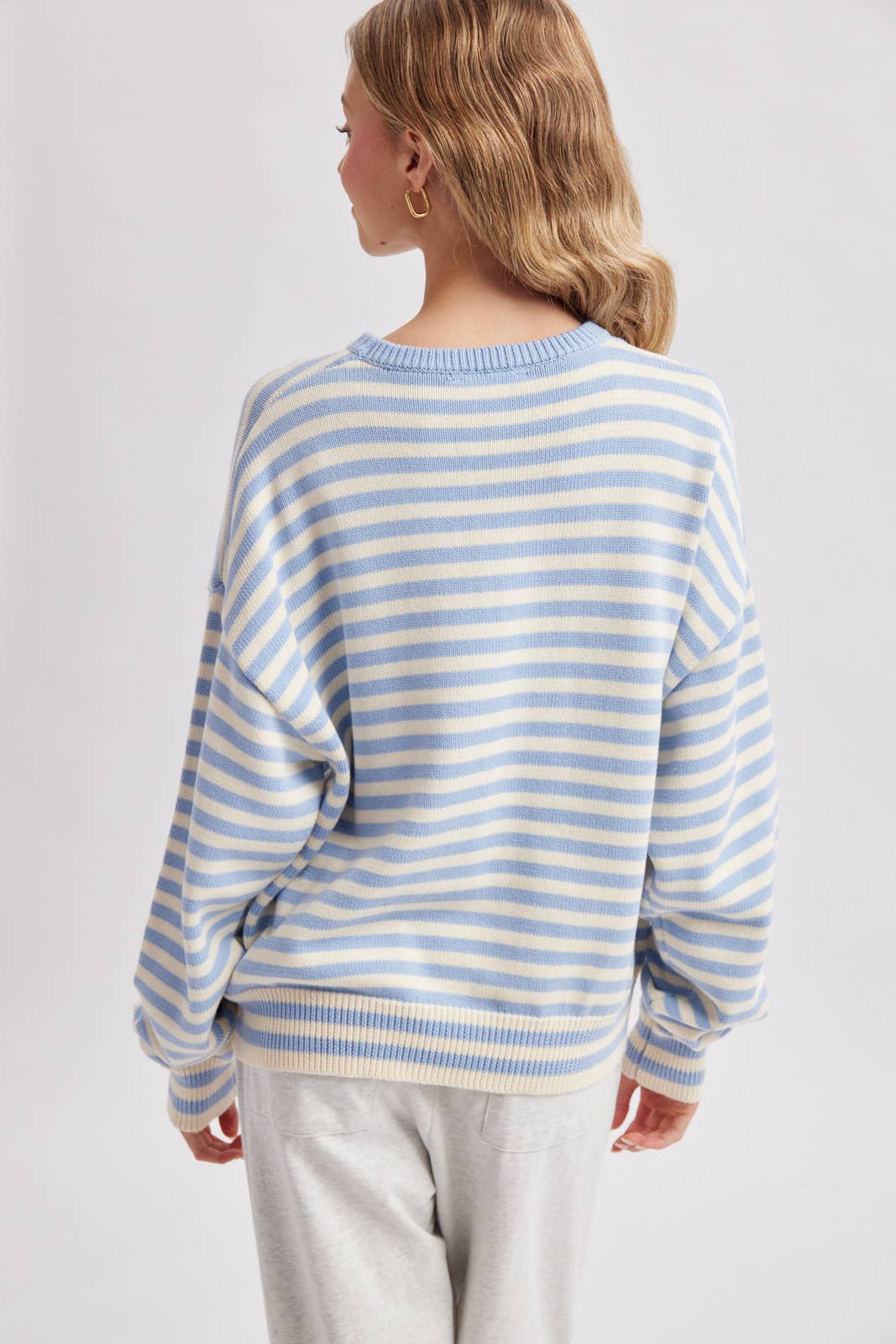 STRIPED FISH COASTAL GRAPHIC SWEATER