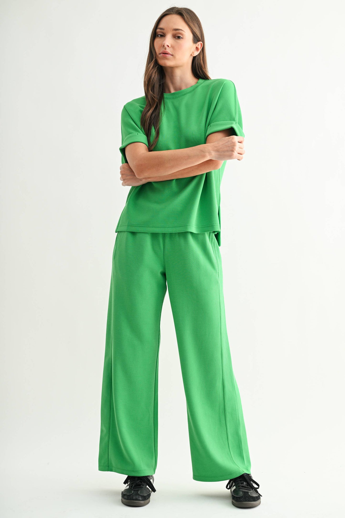 Luxe Sand Wash Rib Lounge Tee