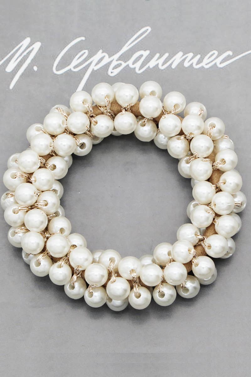 PEARL HAIR TIES SCRUNCHIE STRETCH HAIR ROPE