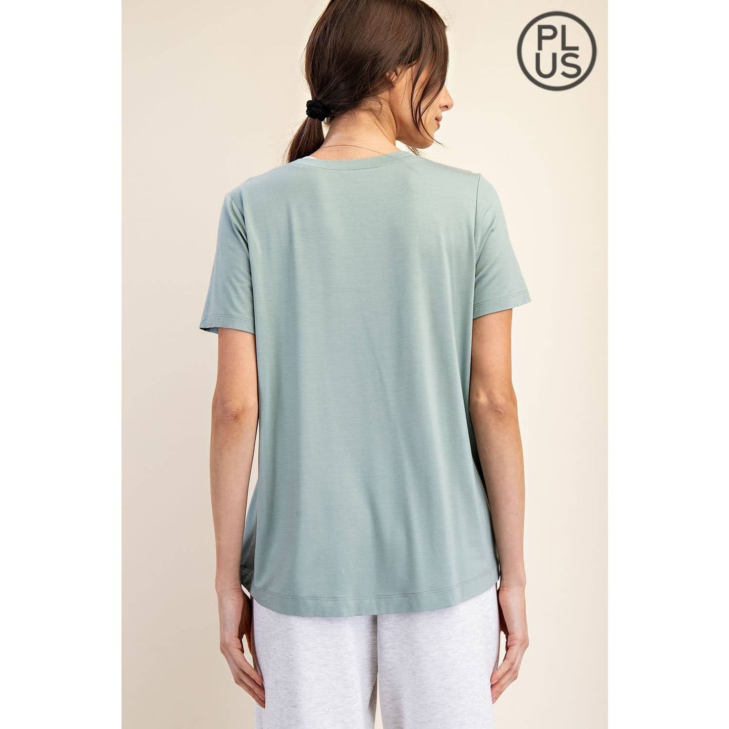 PLUS SIZE VISCOSE MODAL SHORT SLEEVE TOP