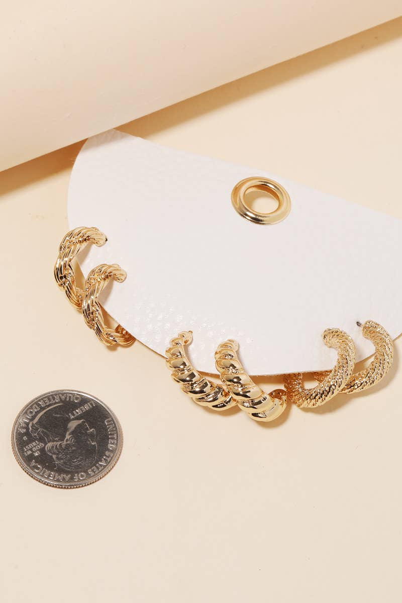 Assorted Hoop Twist Earrings Set