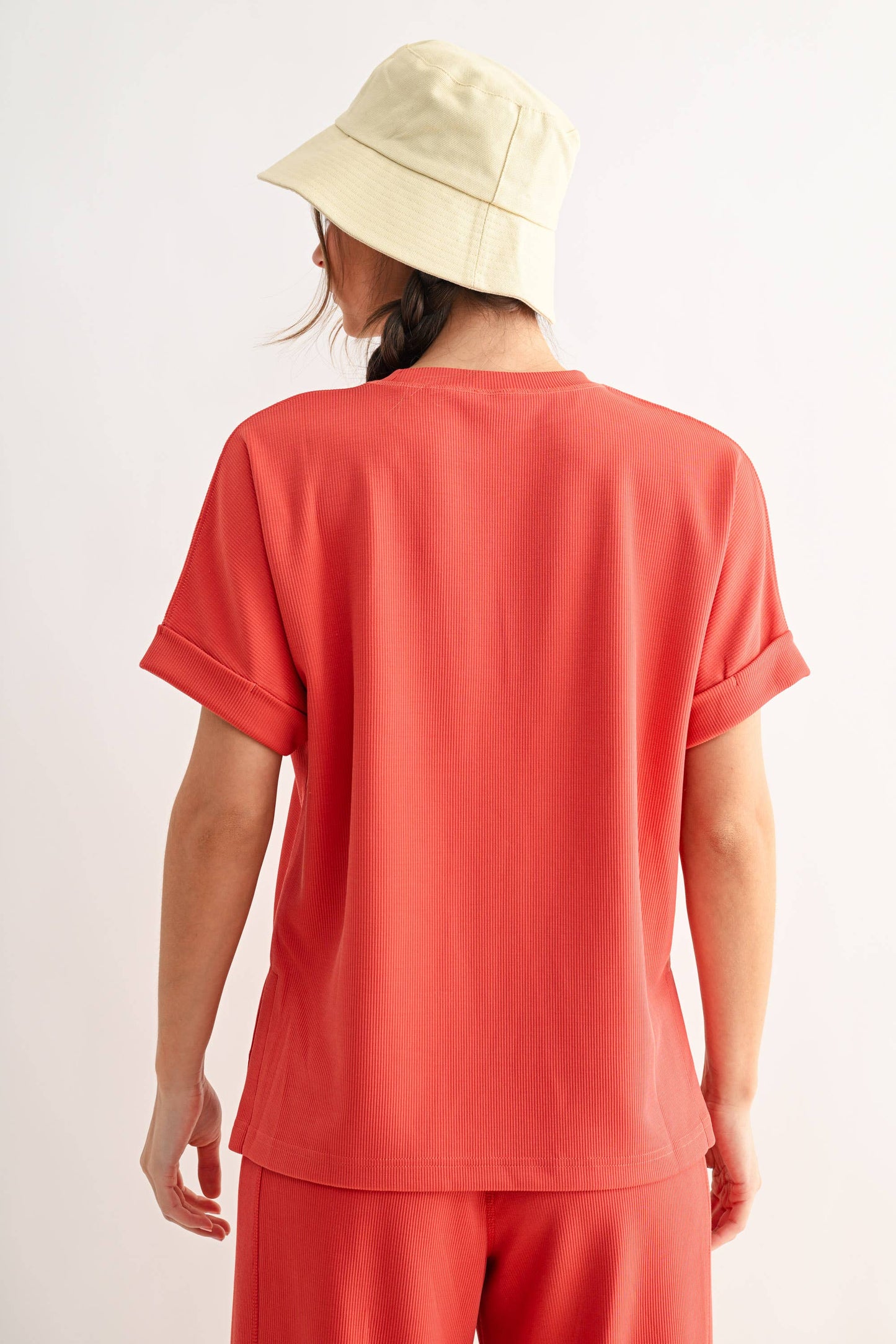 Luxe Sand Wash Rib Lounge Tee