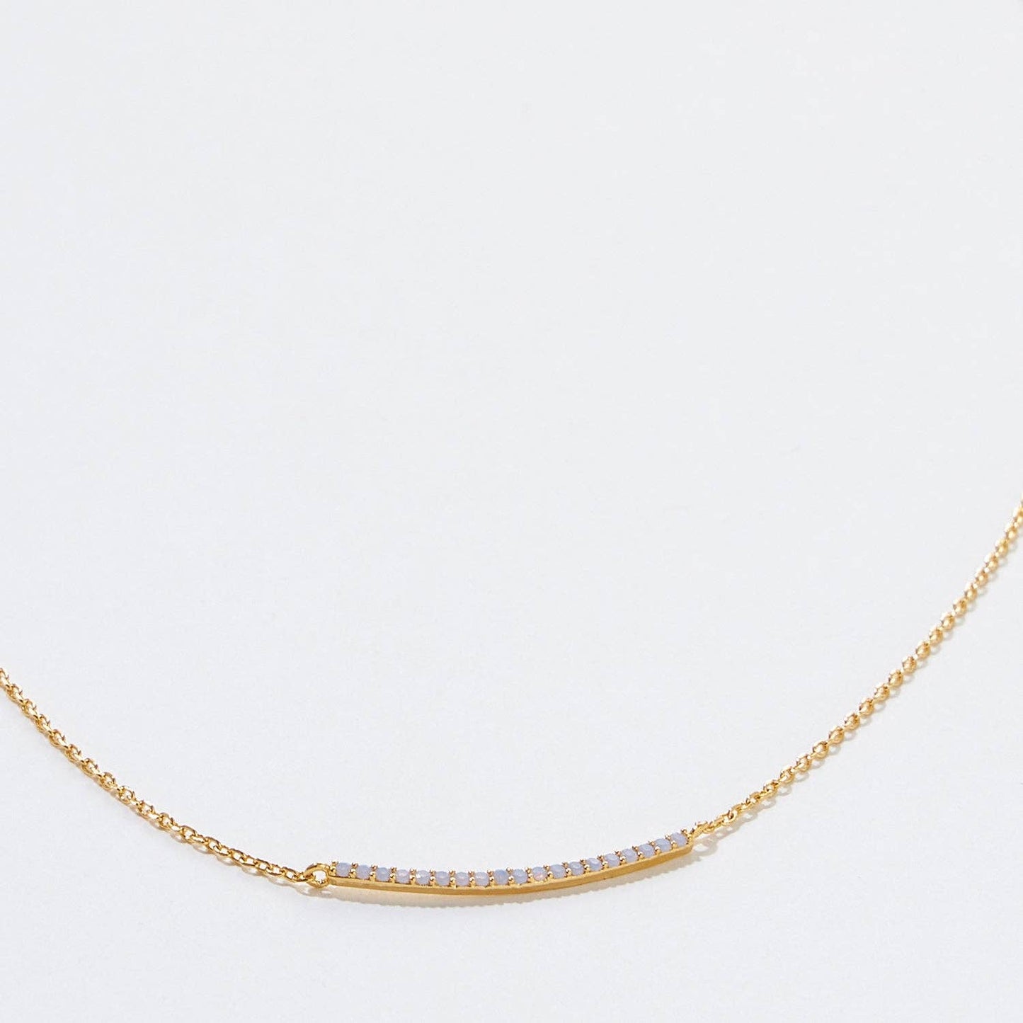 Gold Dipped Petite Stone Bar Necklace