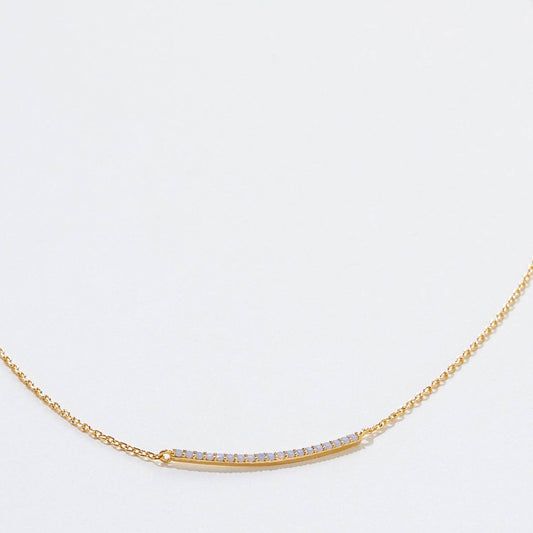 Gold Dipped Petite Stone Bar Necklace