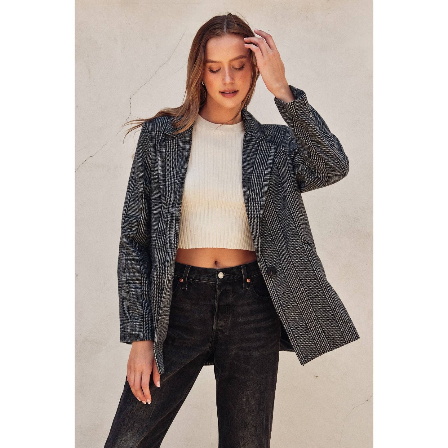 Checks Out Boyfriend Blazer