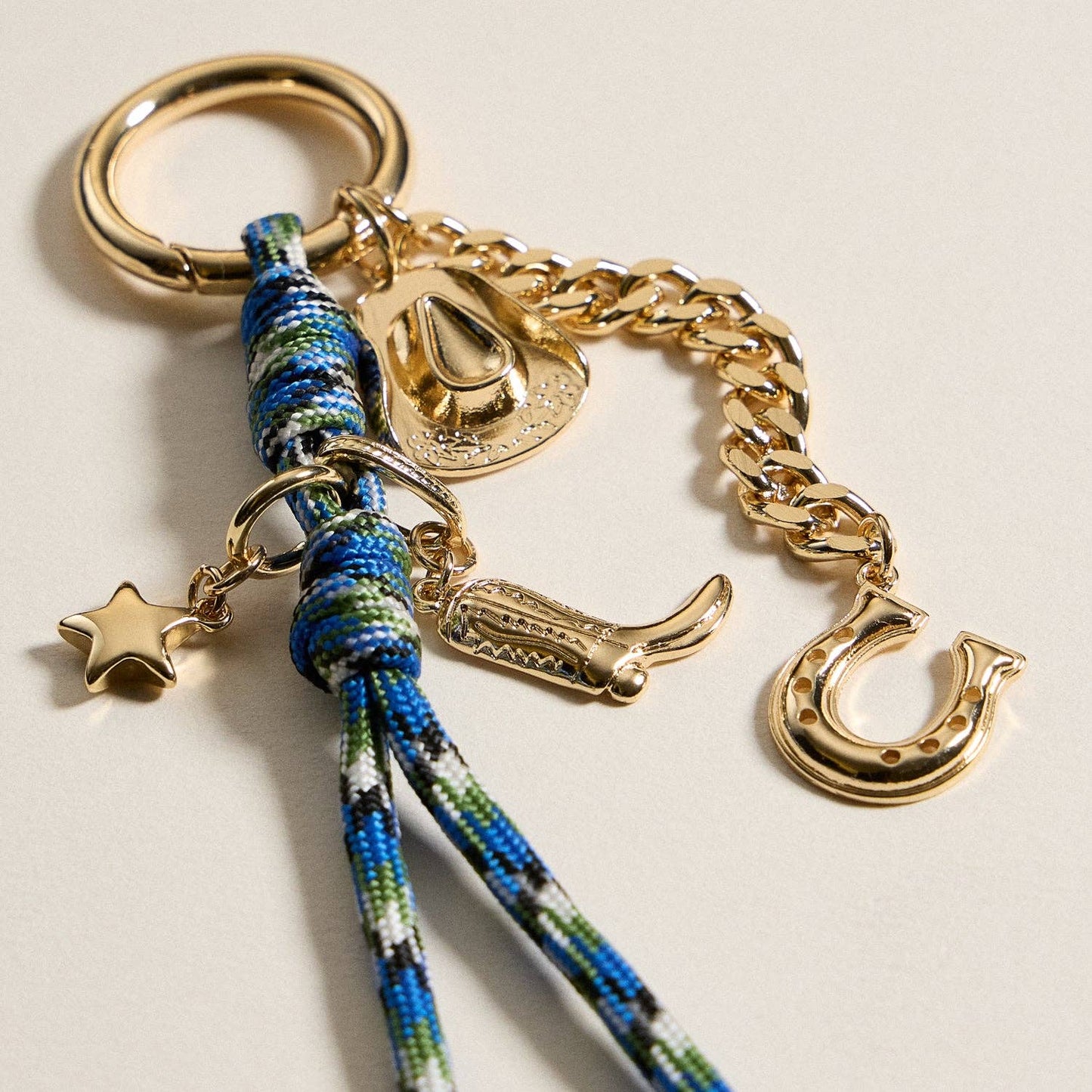 Western-Inspired Enamel Charm Keychain