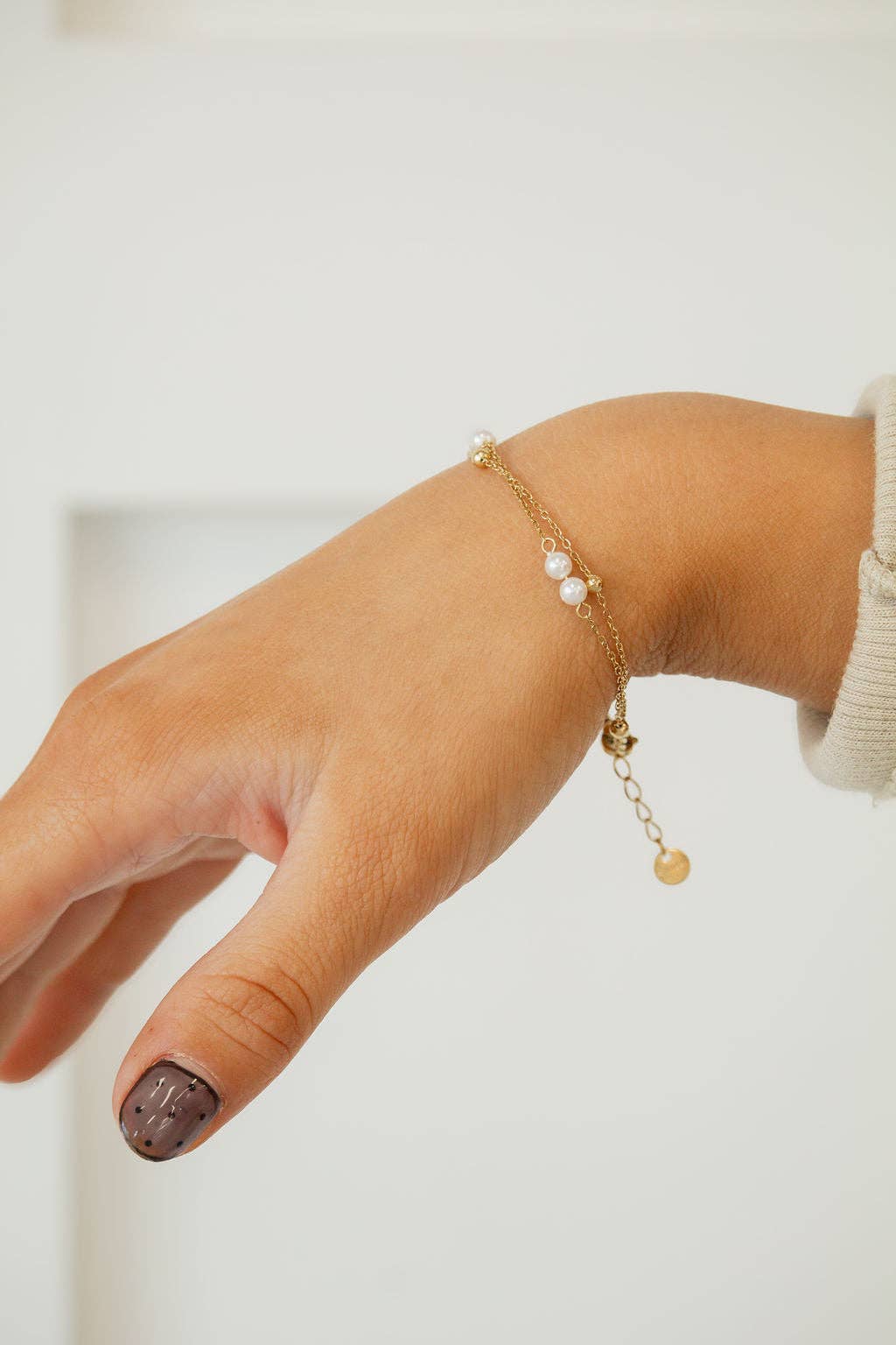 Gold & Pearl Chain Bracelet