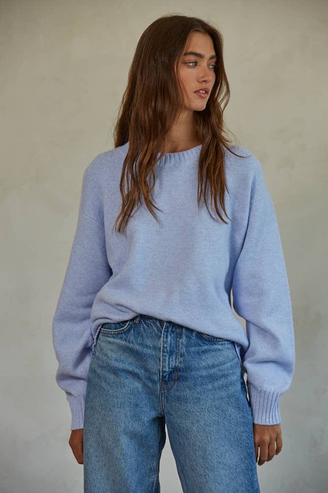Knit Sweater Crew Neck Pullover Top
