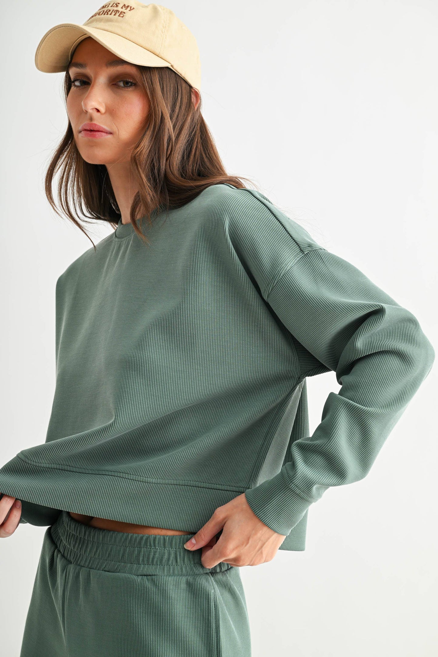 Luxe Sand Wash Rib Sweater