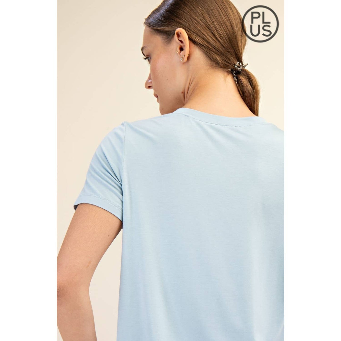 PLUS SIZE VISCOSE MODAL SHORT SLEEVE TOP